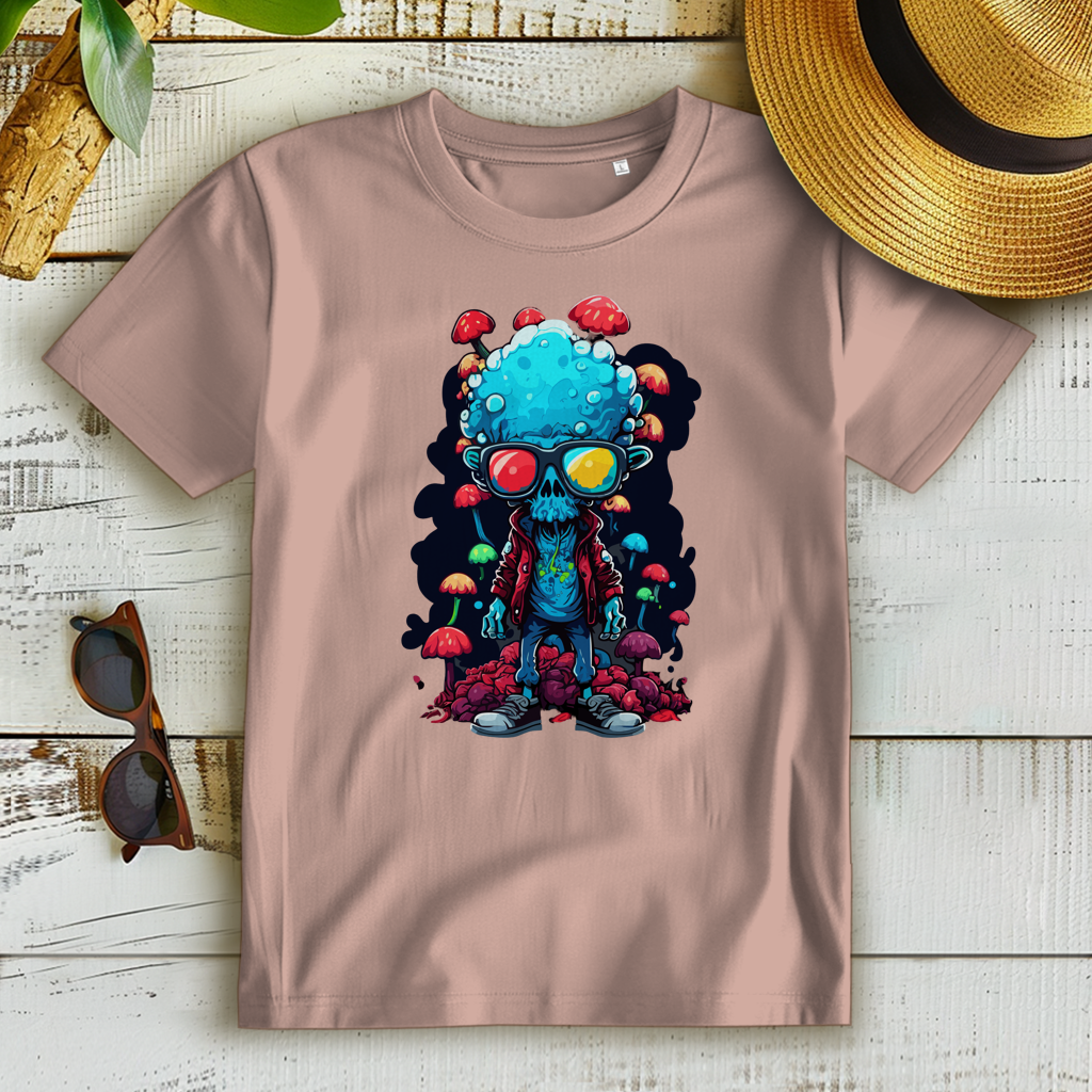 Damen Premium Bio T-Shirt Mushroom Skull Dude