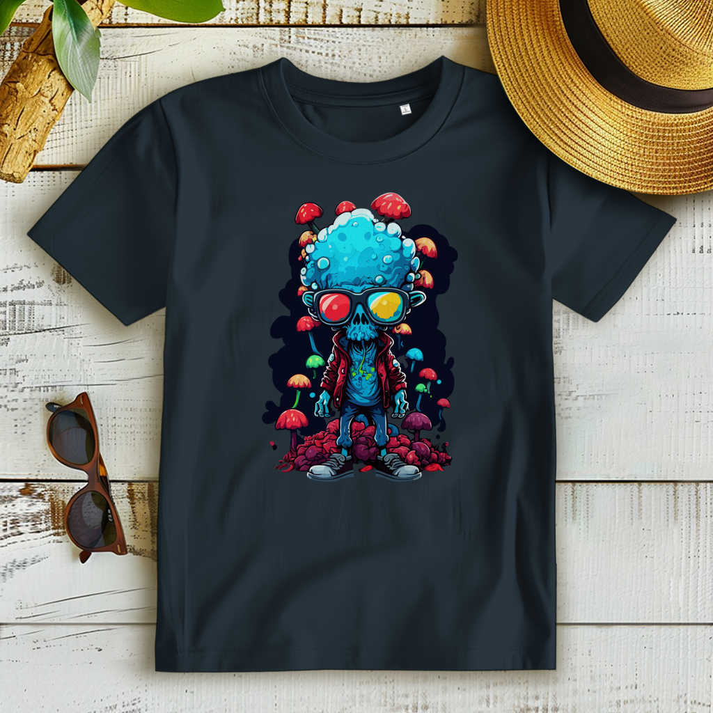 Damen Premium Bio T-Shirt Mushroom Skull Dude