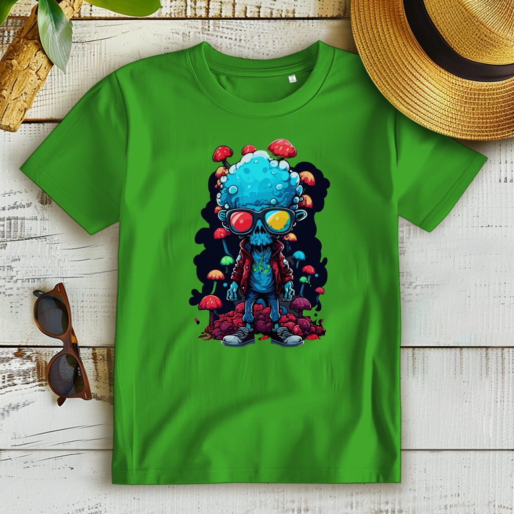 Damen Premium Bio T-Shirt Mushroom Skull Dude