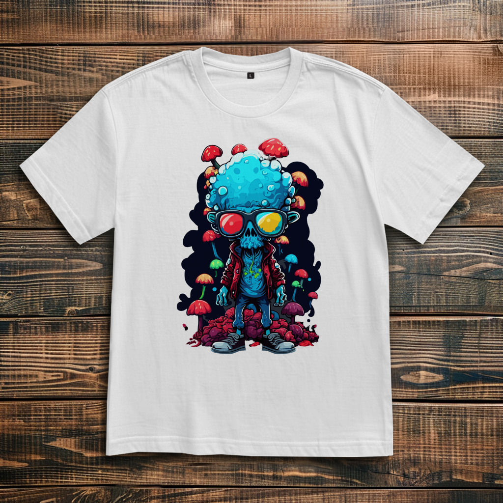 Oversize T-Shirt Mushroom Skull Dude