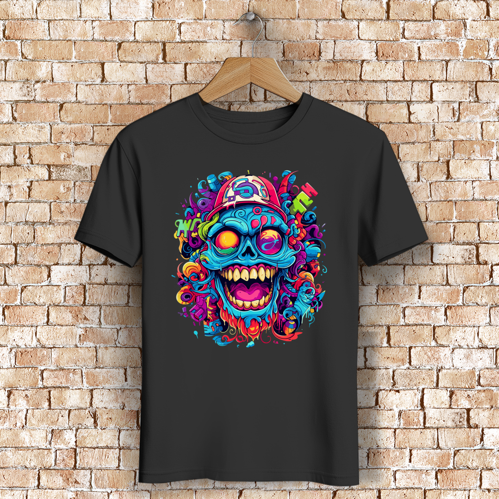 Herren Premium Bio T-Shirt Graffiti Skull