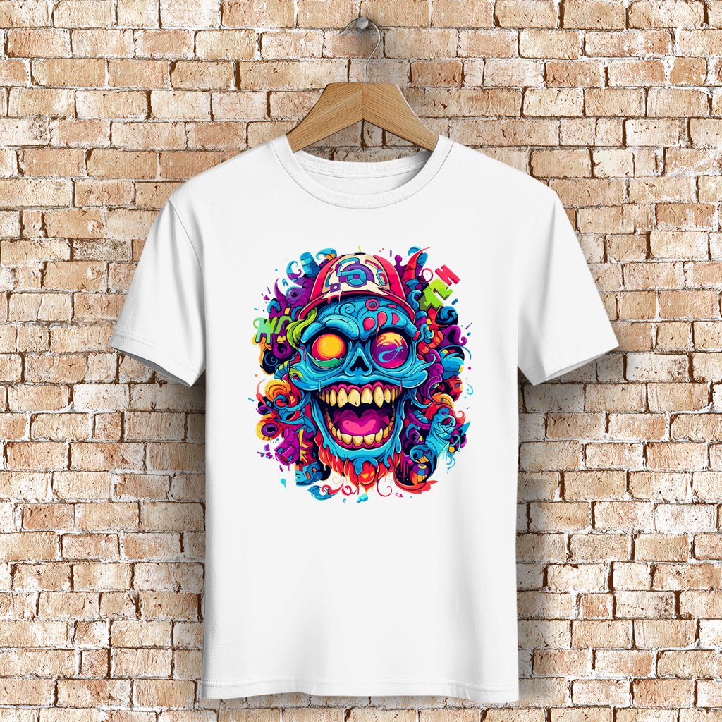 Herren Premium Bio T-Shirt Graffiti Skull