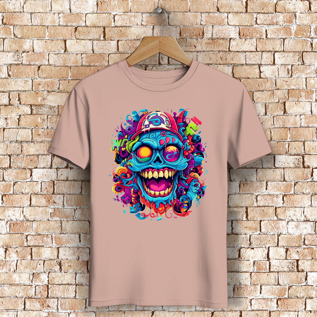 Herren Premium Bio T-Shirt Graffiti Skull