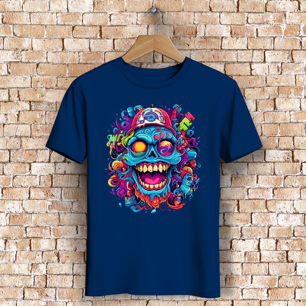 Herren Premium Bio T-Shirt Graffiti Skull