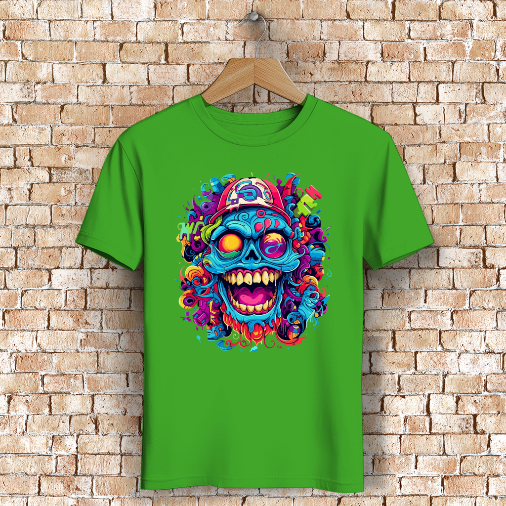 Herren Premium Bio T-Shirt Graffiti Skull