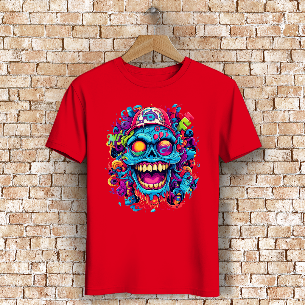 Herren Premium Bio T-Shirt Graffiti Skull
