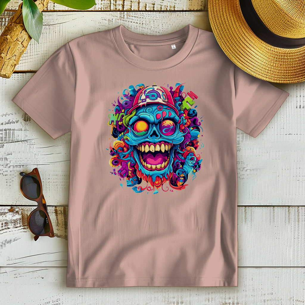 Damen Premium Bio T-Shirt Graffiti Skull