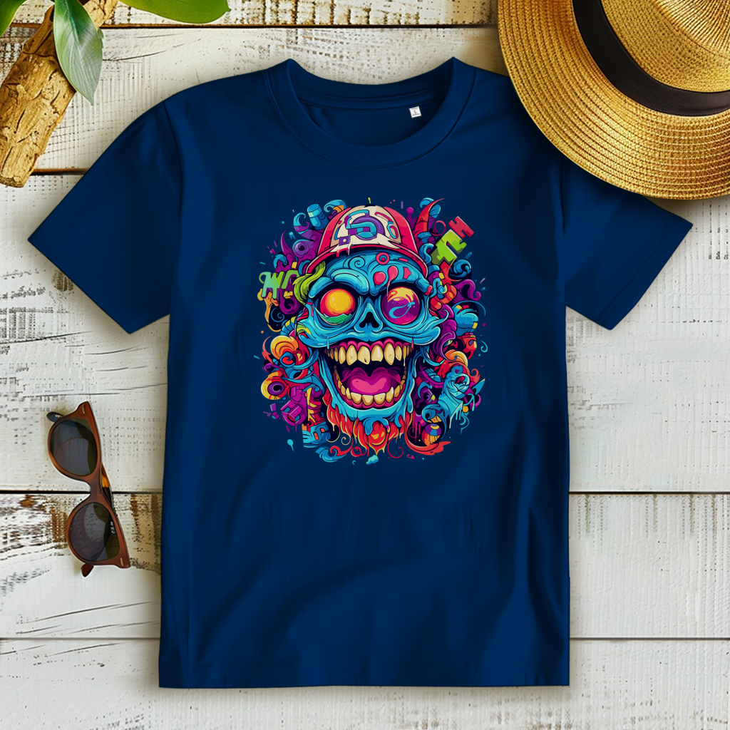 Damen Premium Bio T-Shirt Graffiti Skull