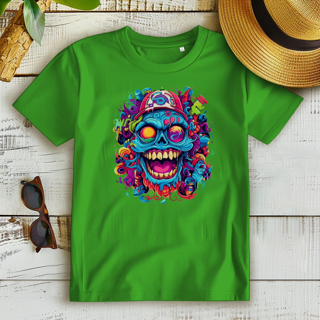 Damen Premium Bio T-Shirt Graffiti Skull