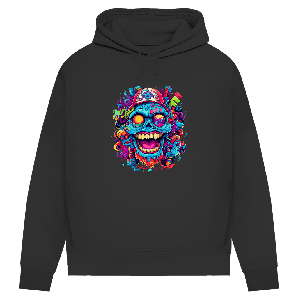 Damen Premium Bio Hoodie Graffiti Skull