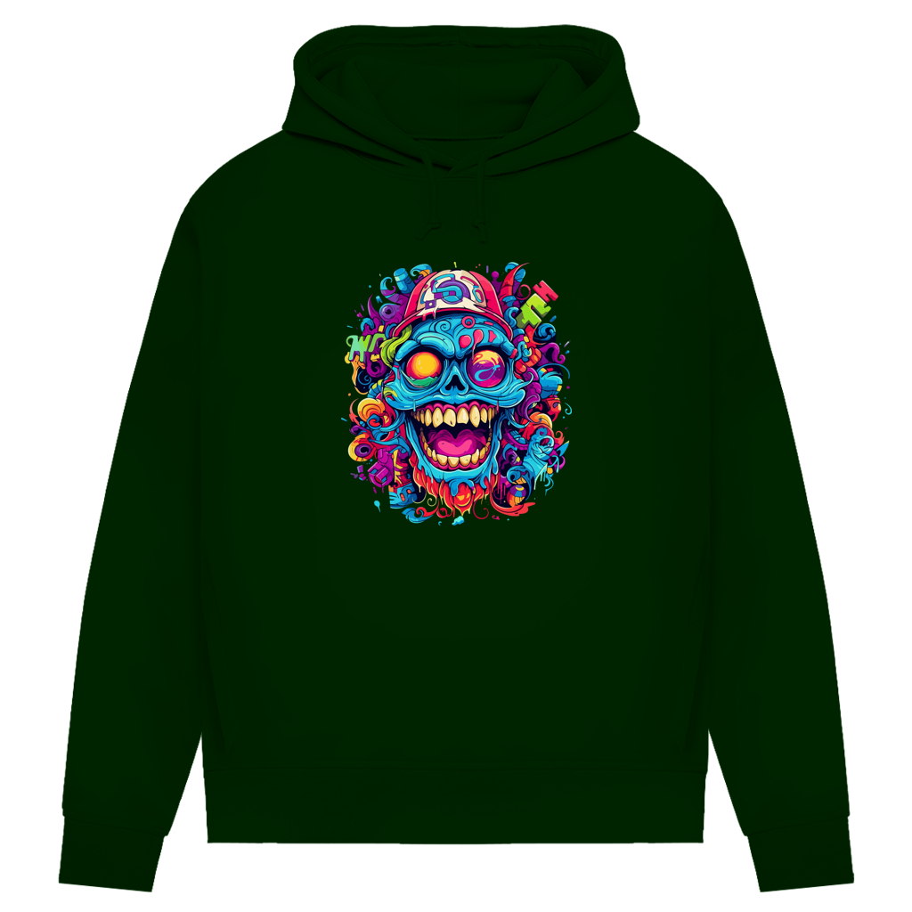 Damen Premium Bio Hoodie Graffiti Skull