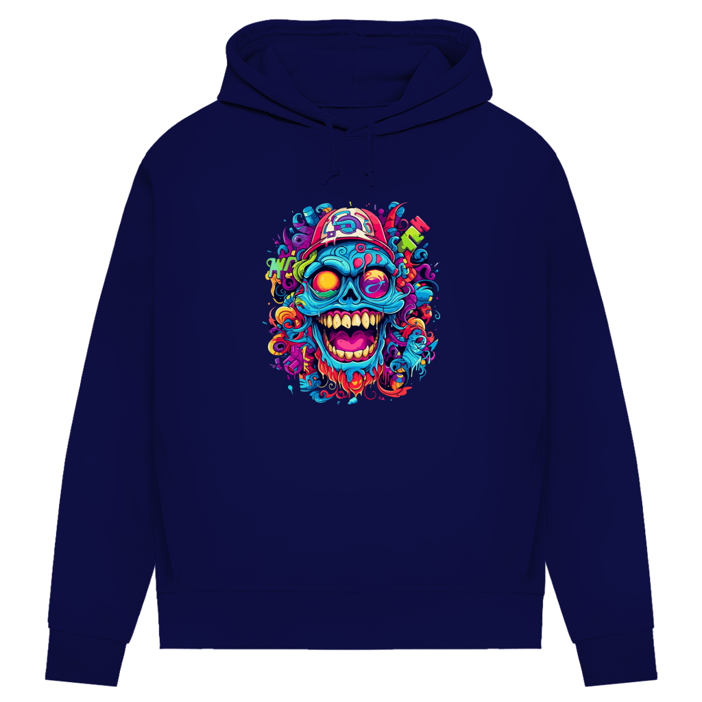 Damen Premium Bio Hoodie Graffiti Skull