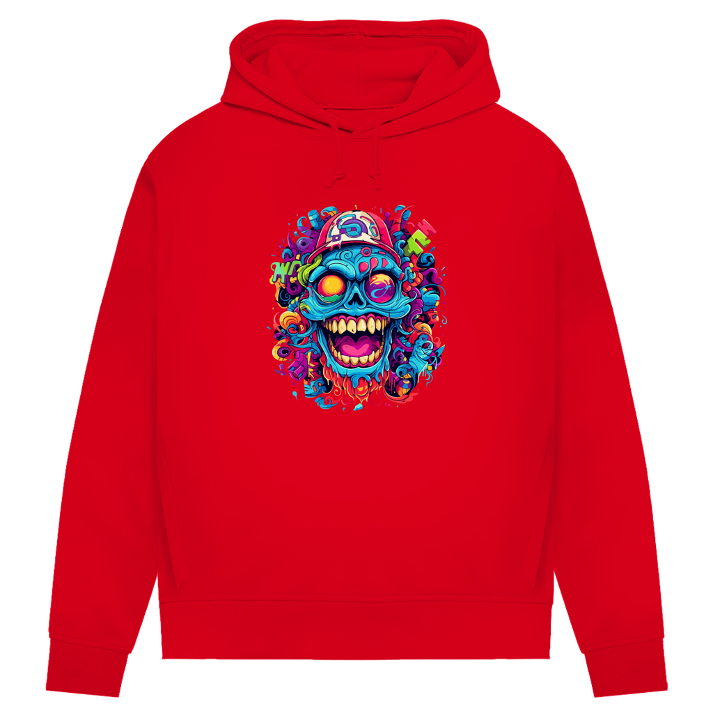Damen Premium Bio Hoodie Graffiti Skull