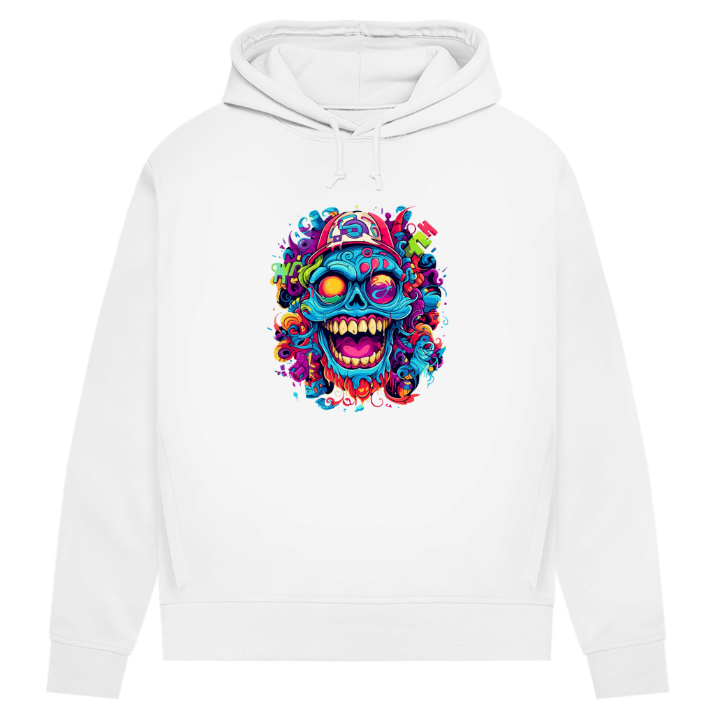 Damen Premium Bio Hoodie Graffiti Skull
