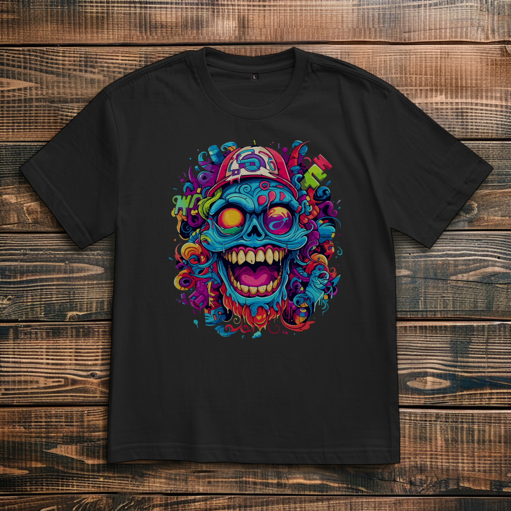 Oversize T-Shirt Graffiti Skull