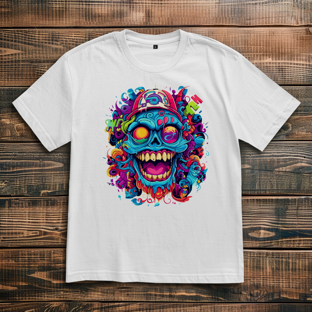 Oversize T-Shirt Graffiti Skull