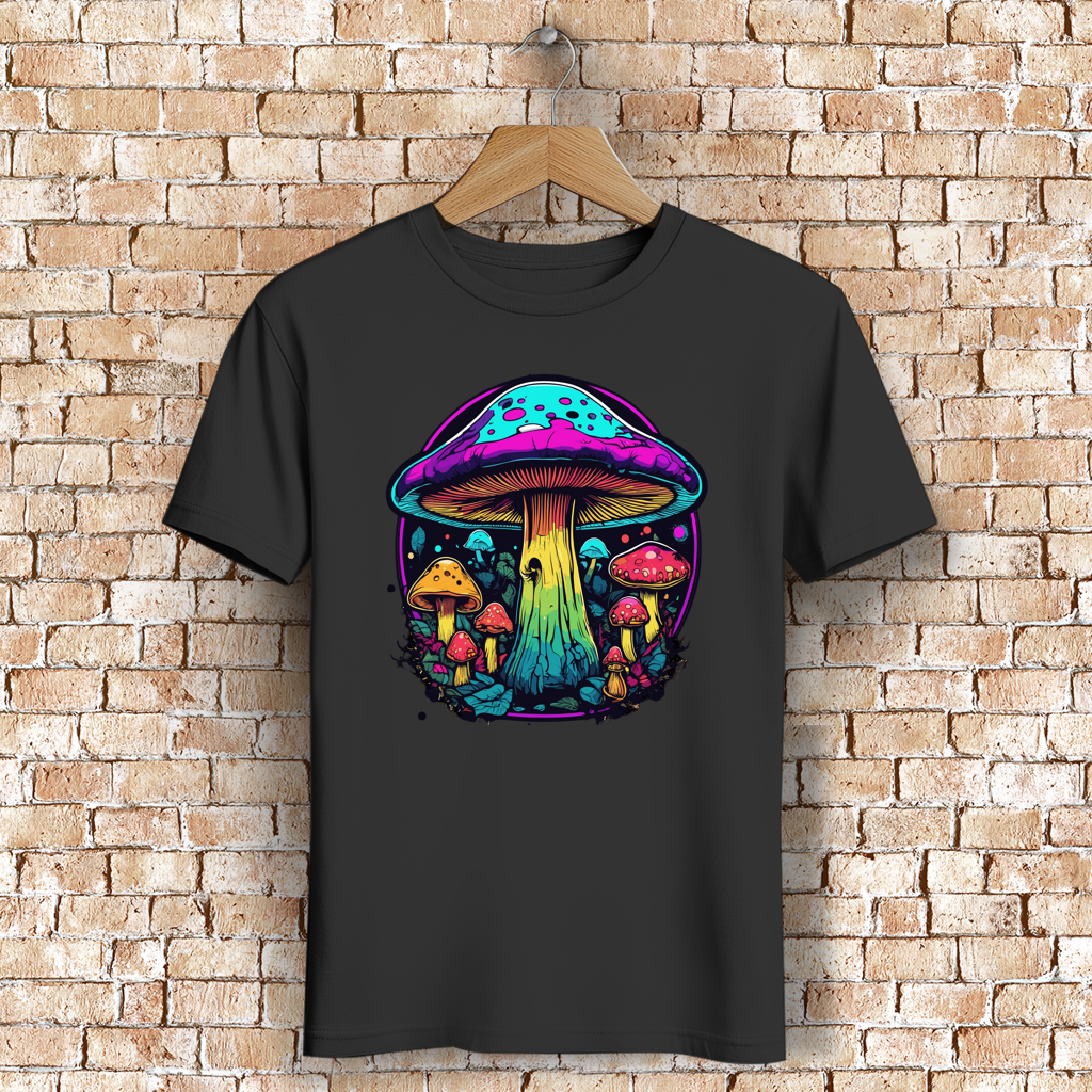 Herren Premium Bio T-Shirt Neon Mushroom Circle