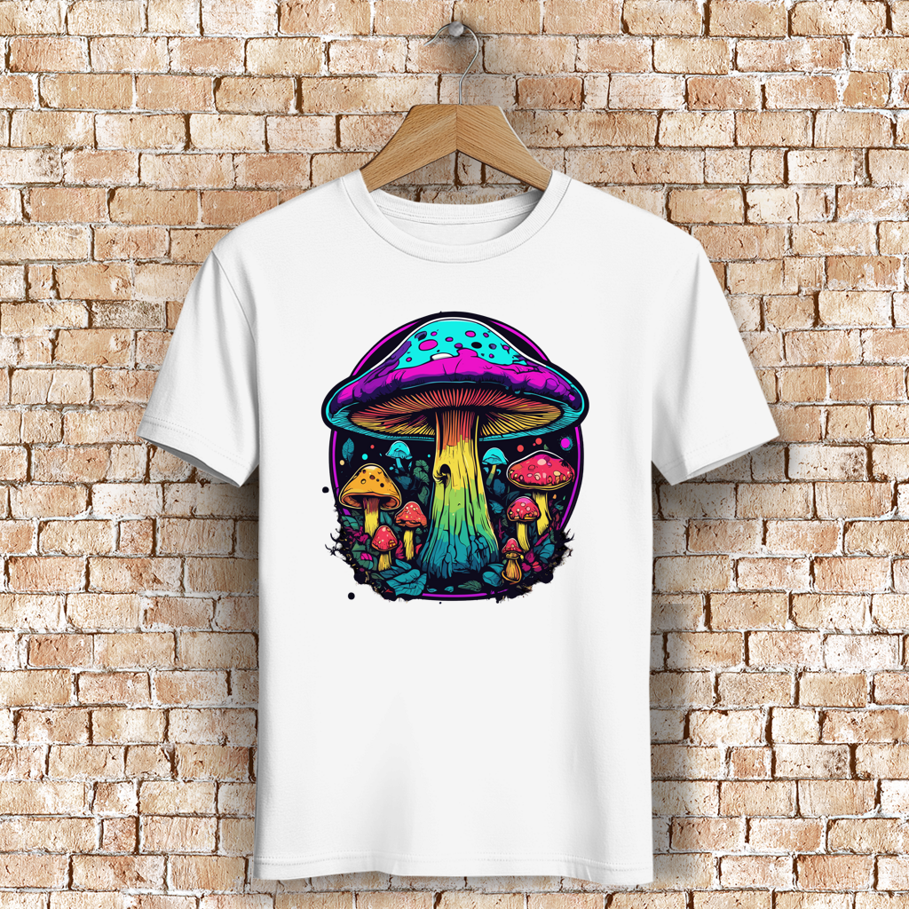 Herren Premium Bio T-Shirt Neon Mushroom Circle