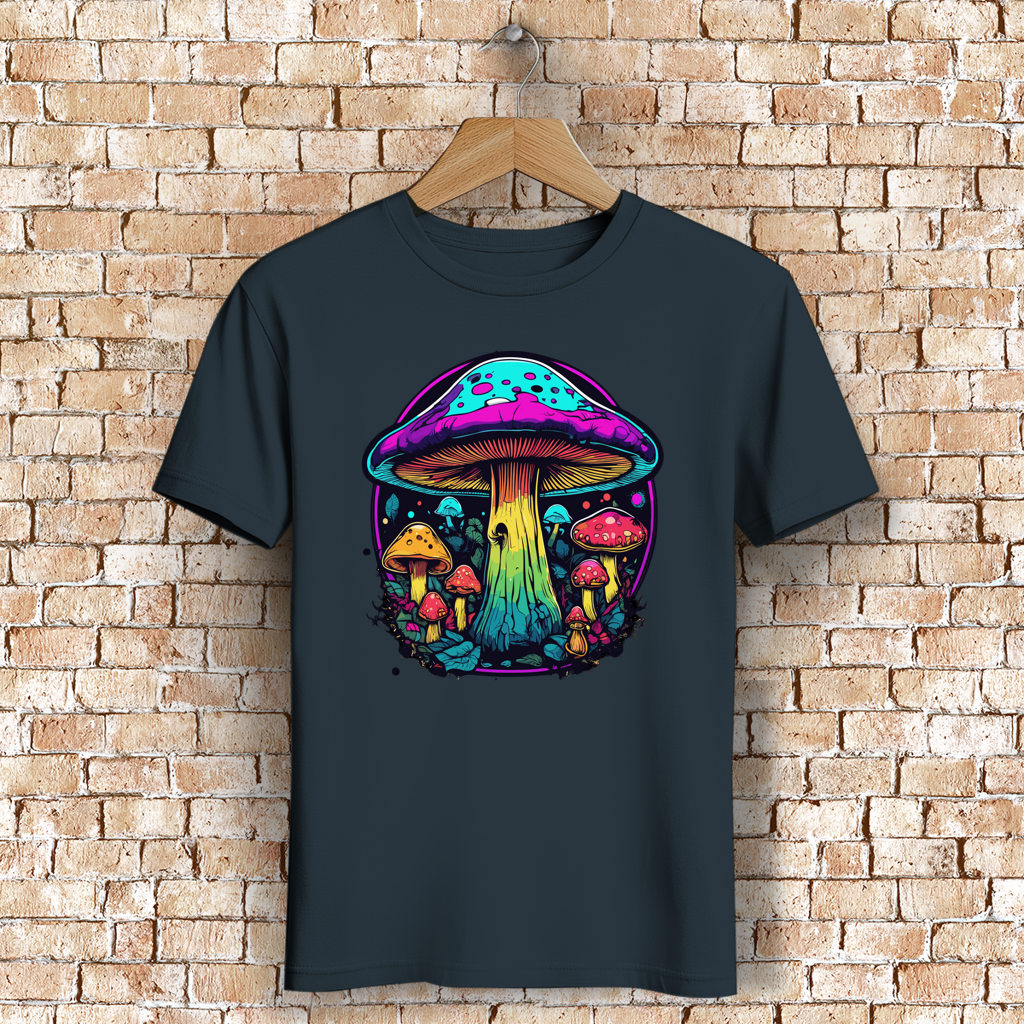 Herren Premium Bio T-Shirt Neon Mushroom Circle