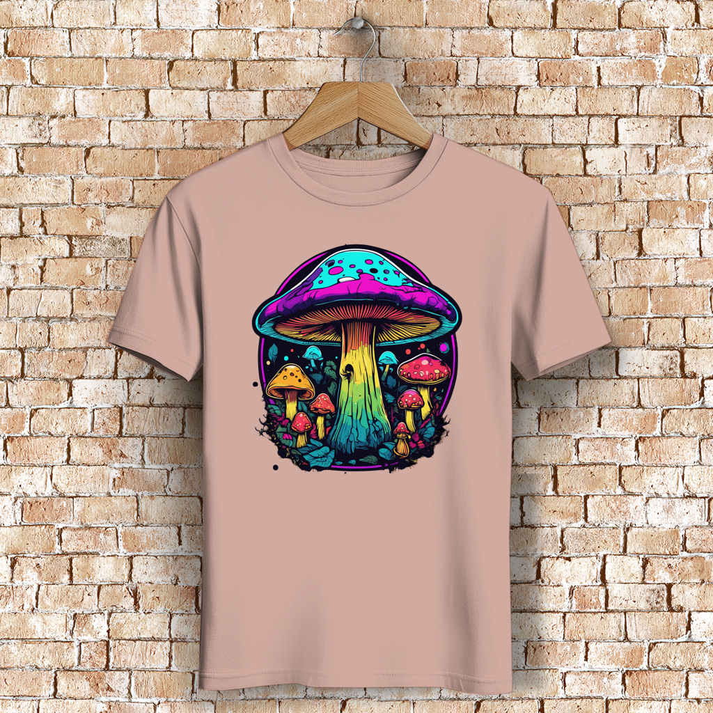 Herren Premium Bio T-Shirt Neon Mushroom Circle