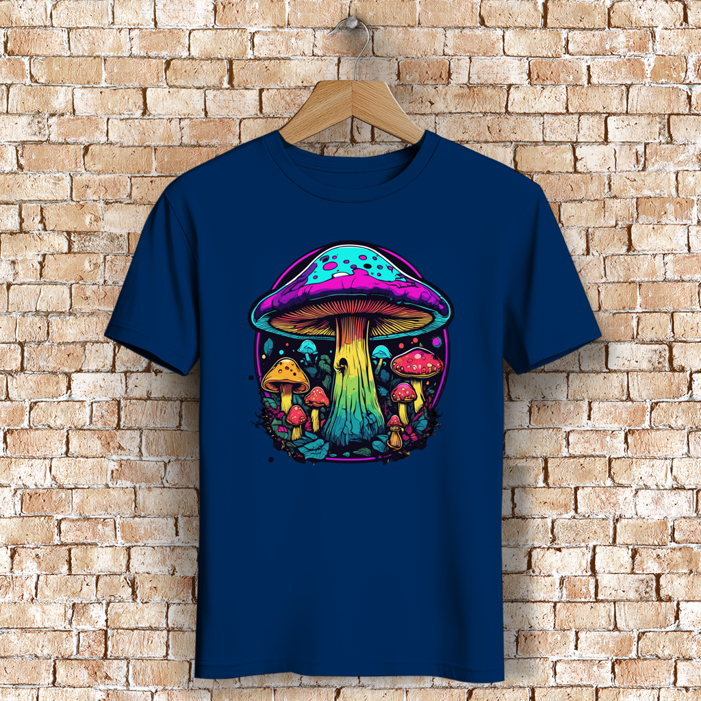 Herren Premium Bio T-Shirt Neon Mushroom Circle