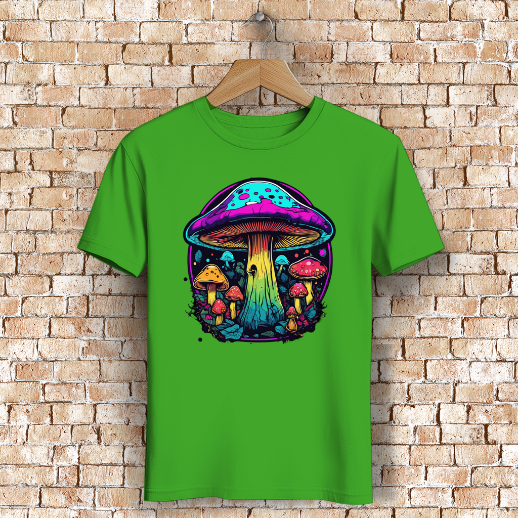 Herren Premium Bio T-Shirt Neon Mushroom Circle