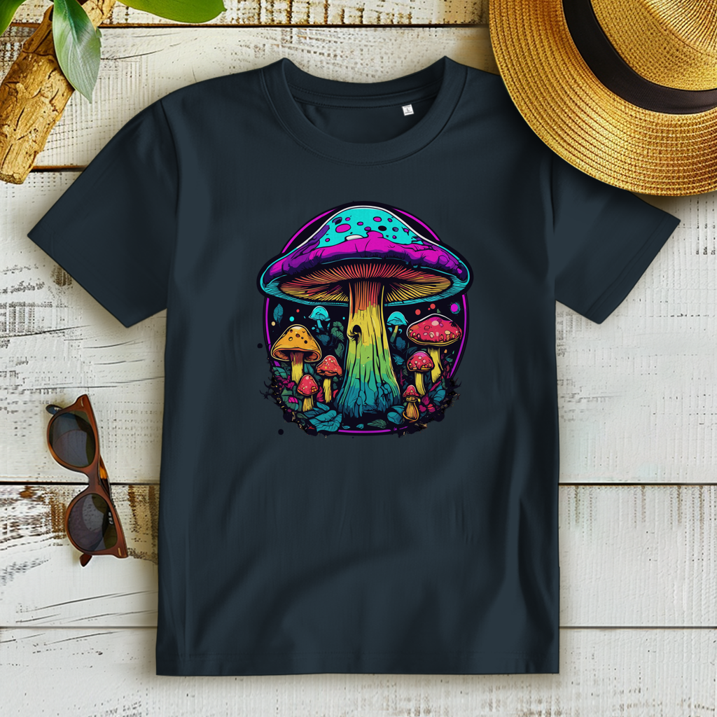 Damen Premium Bio T-Shirt Neon Mushroom Circle