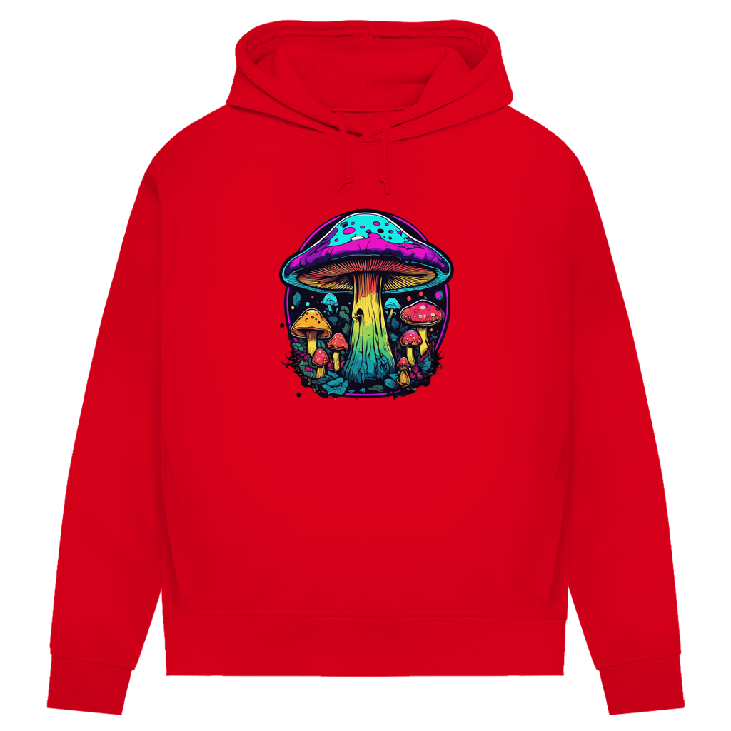 Damen Premium Bio Hoodie Neon Mushroom Circle