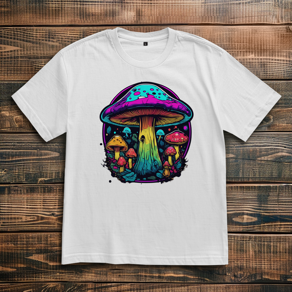 Oversize T-Shirt Neon Mushroom Circle