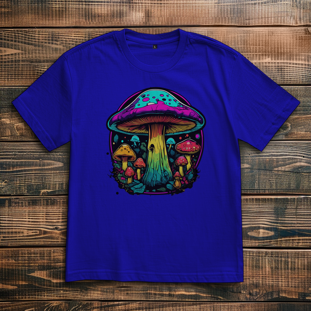 Oversize T-Shirt Neon Mushroom Circle
