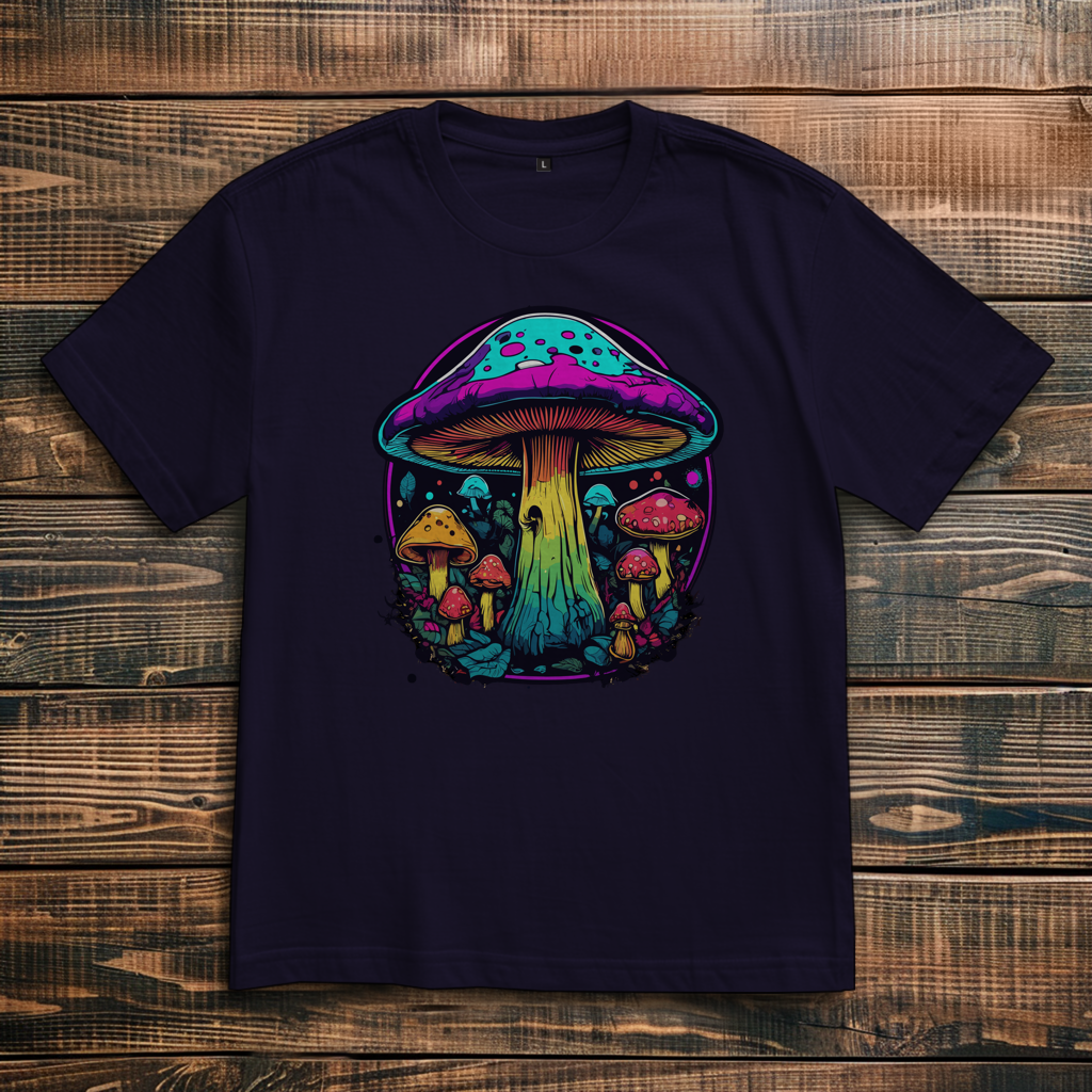 Oversize T-Shirt Neon Mushroom Circle