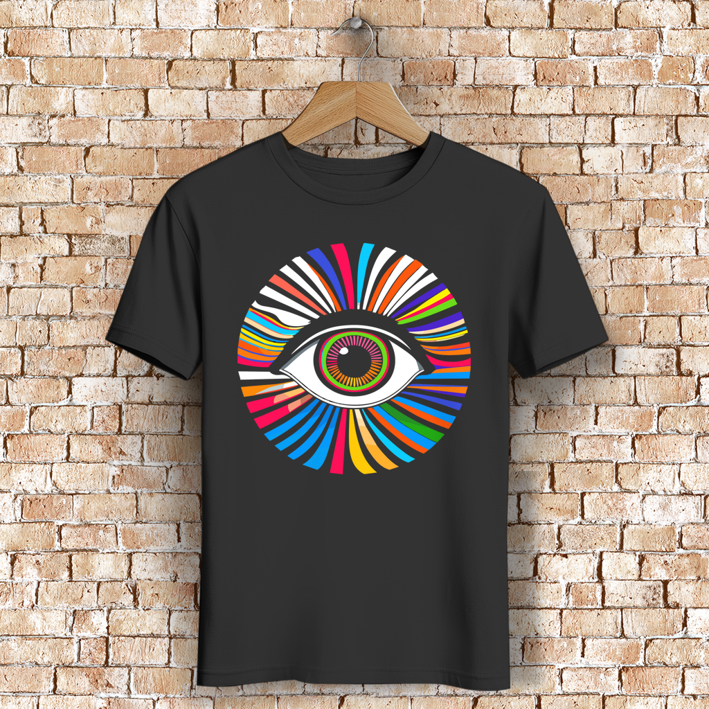 Herren Premium Bio T-Shirt Rainbow Eye