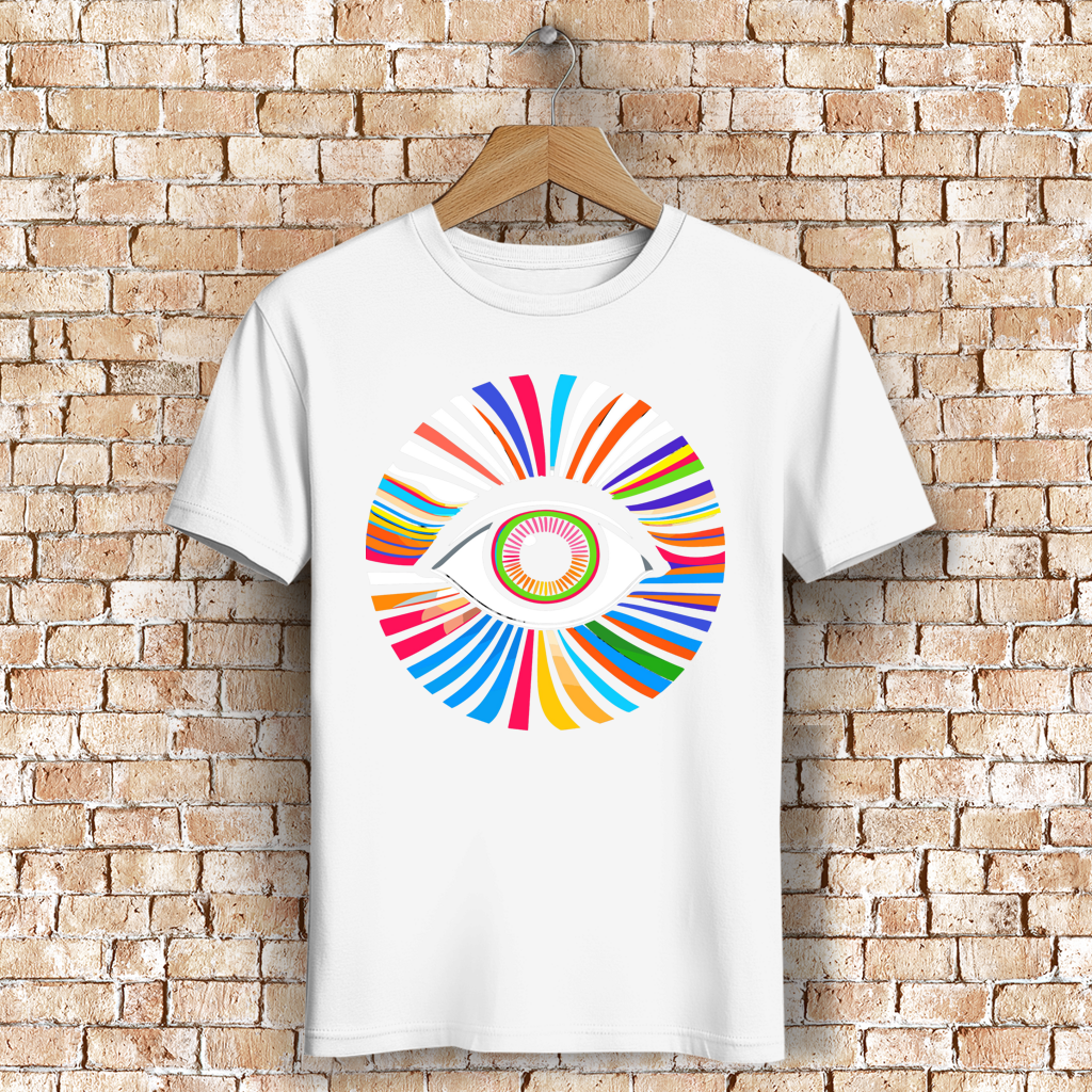 Herren Premium Bio T-Shirt Rainbow Eye
