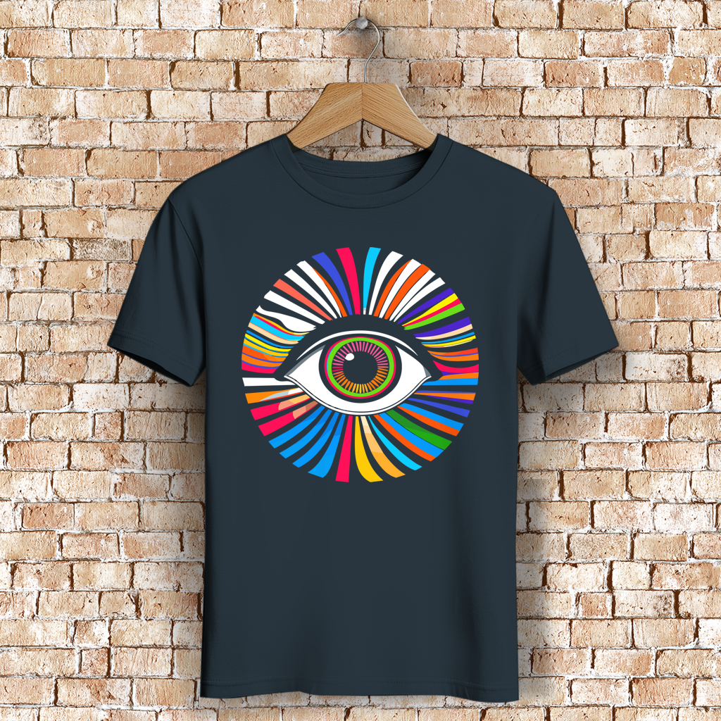 Herren Premium Bio T-Shirt Rainbow Eye