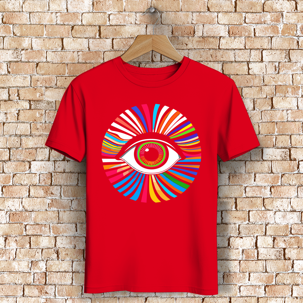 Herren Premium Bio T-Shirt Rainbow Eye