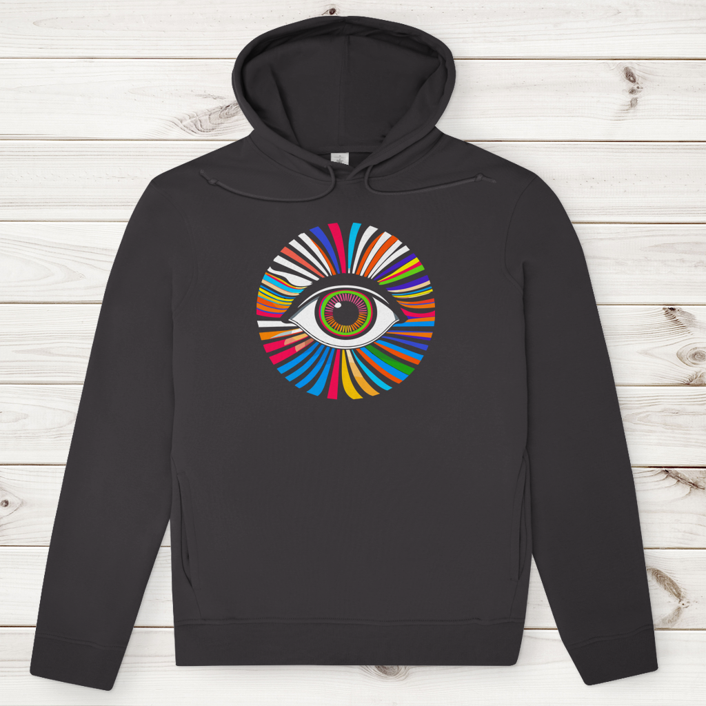 Herren Premium Bio Hoodie Rainbow Eye