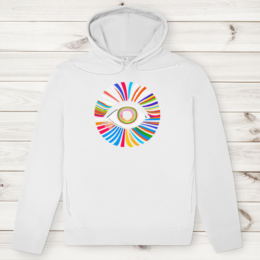 Herren Premium Bio Hoodie Rainbow Eye