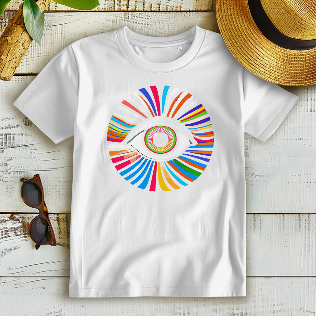 Damen Premium Bio T-Shirt Rainbow Eye