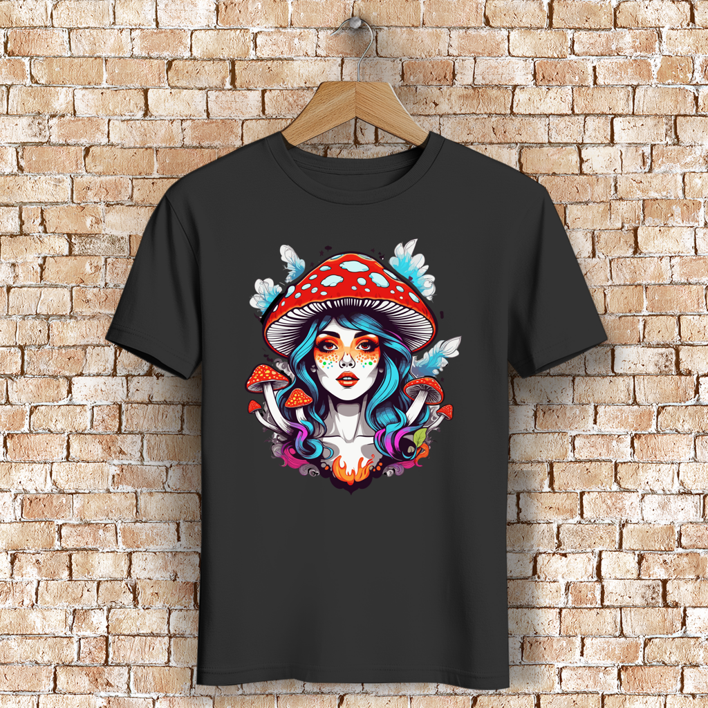 Herren Premium Bio T-Shirt Mushroom Girl