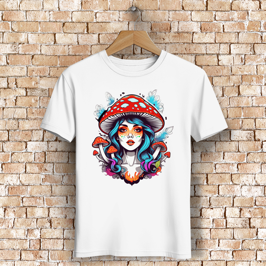 Herren Premium Bio T-Shirt Mushroom Girl