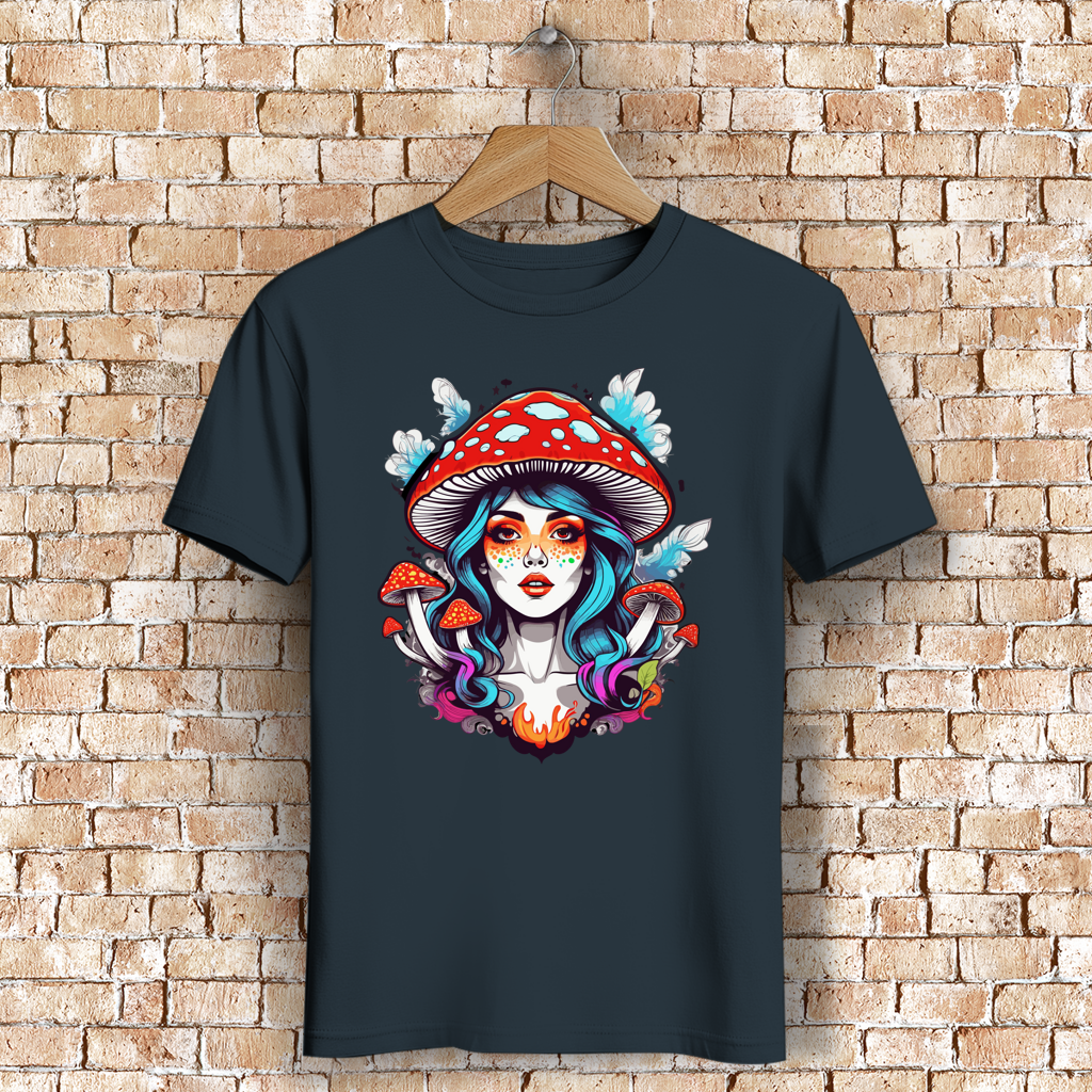 Herren Premium Bio T-Shirt Mushroom Girl