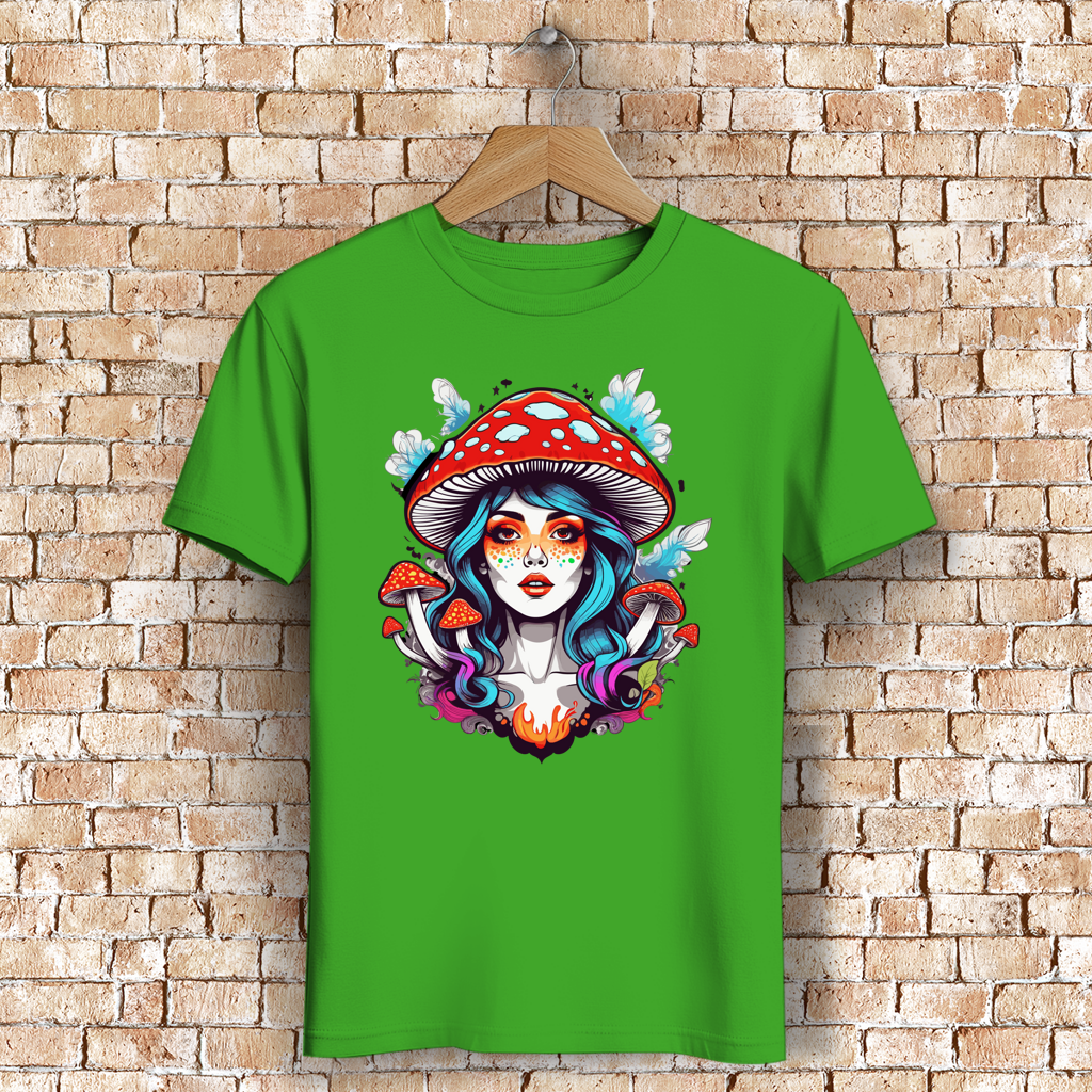 Herren Premium Bio T-Shirt Mushroom Girl