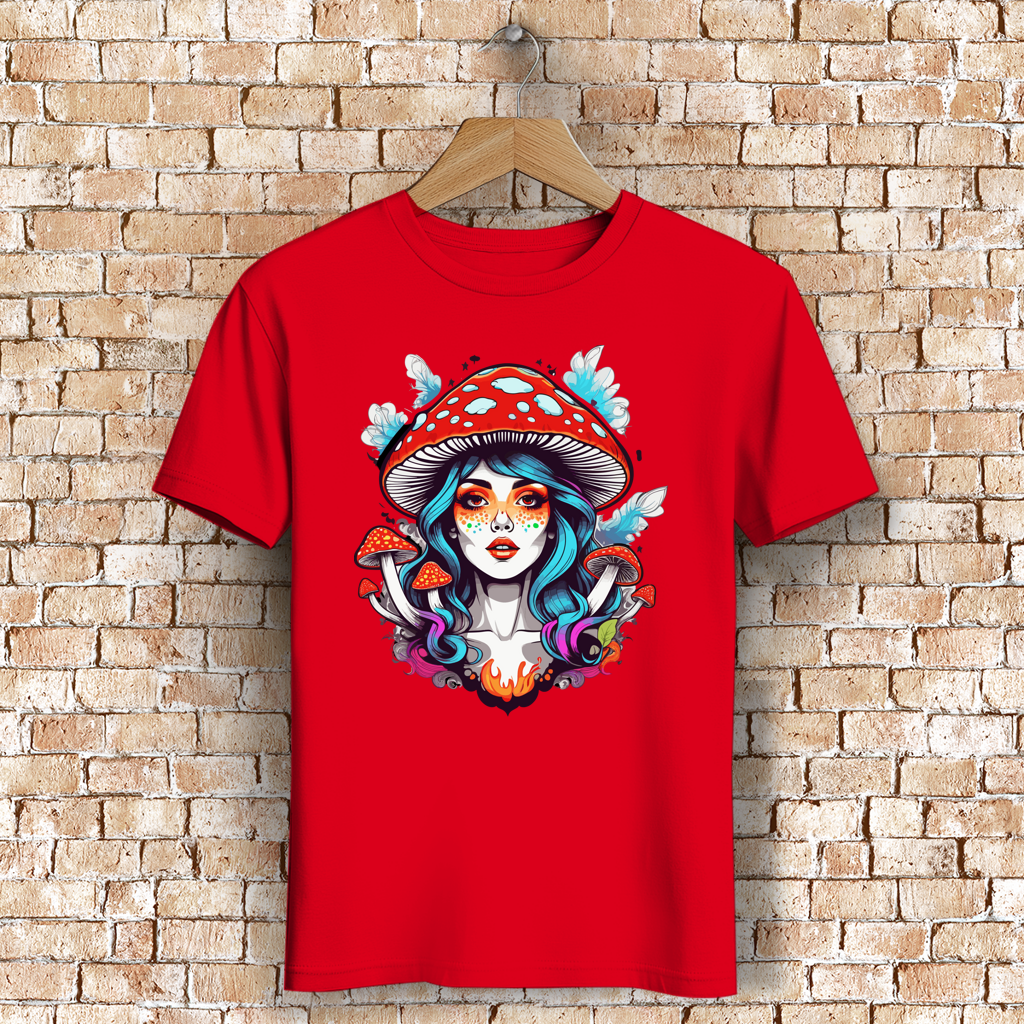 Herren Premium Bio T-Shirt Mushroom Girl