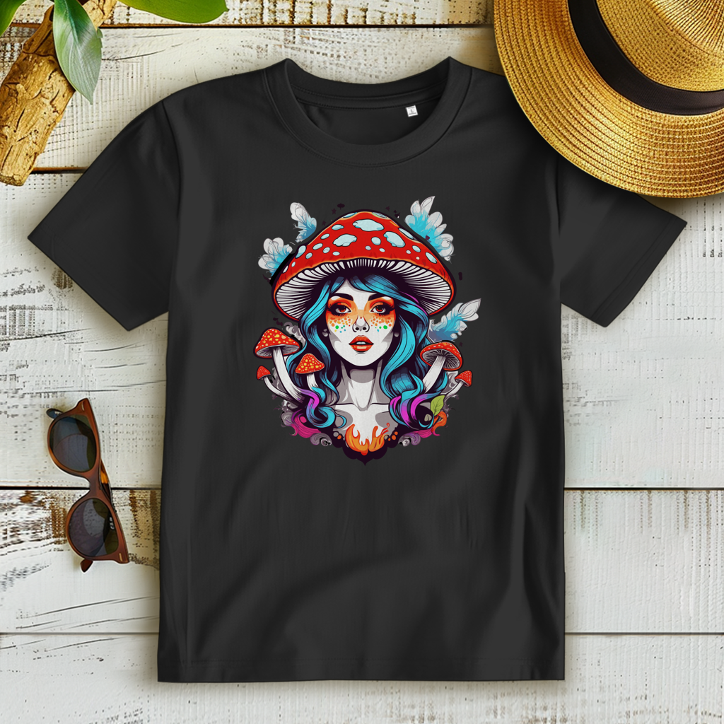Damen Premium Bio T-Shirt Mushroom Girl