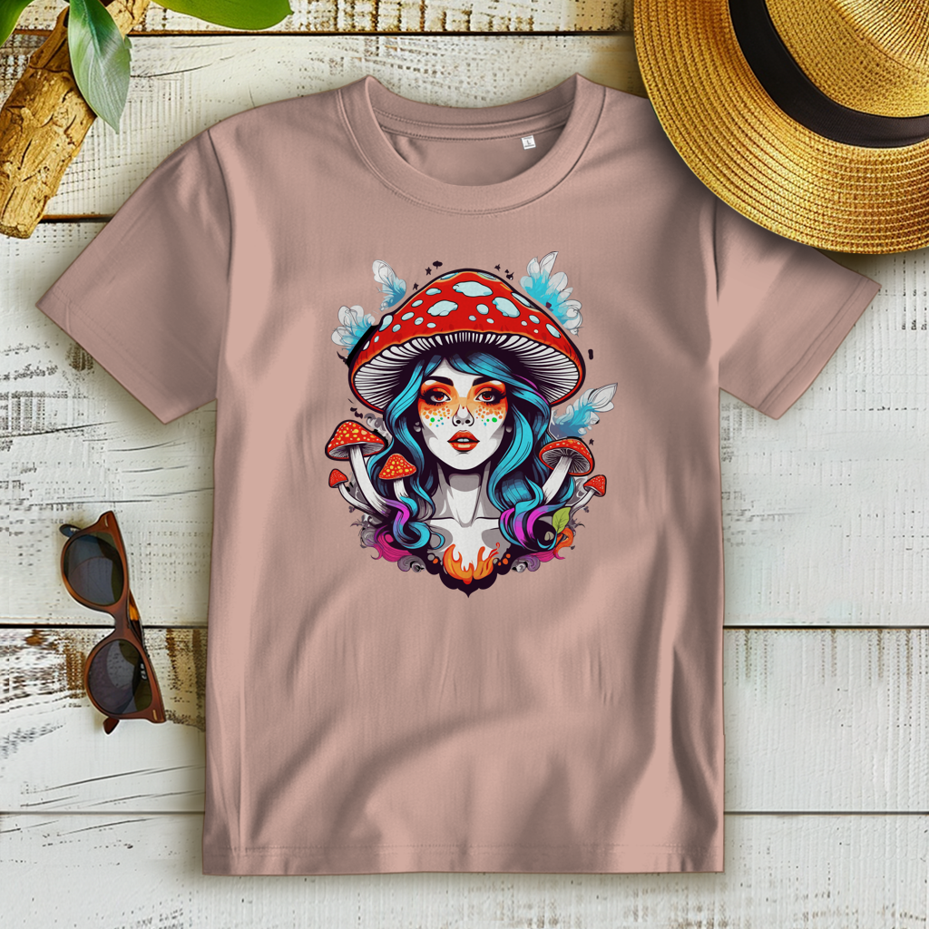 Damen Premium Bio T-Shirt Mushroom Girl