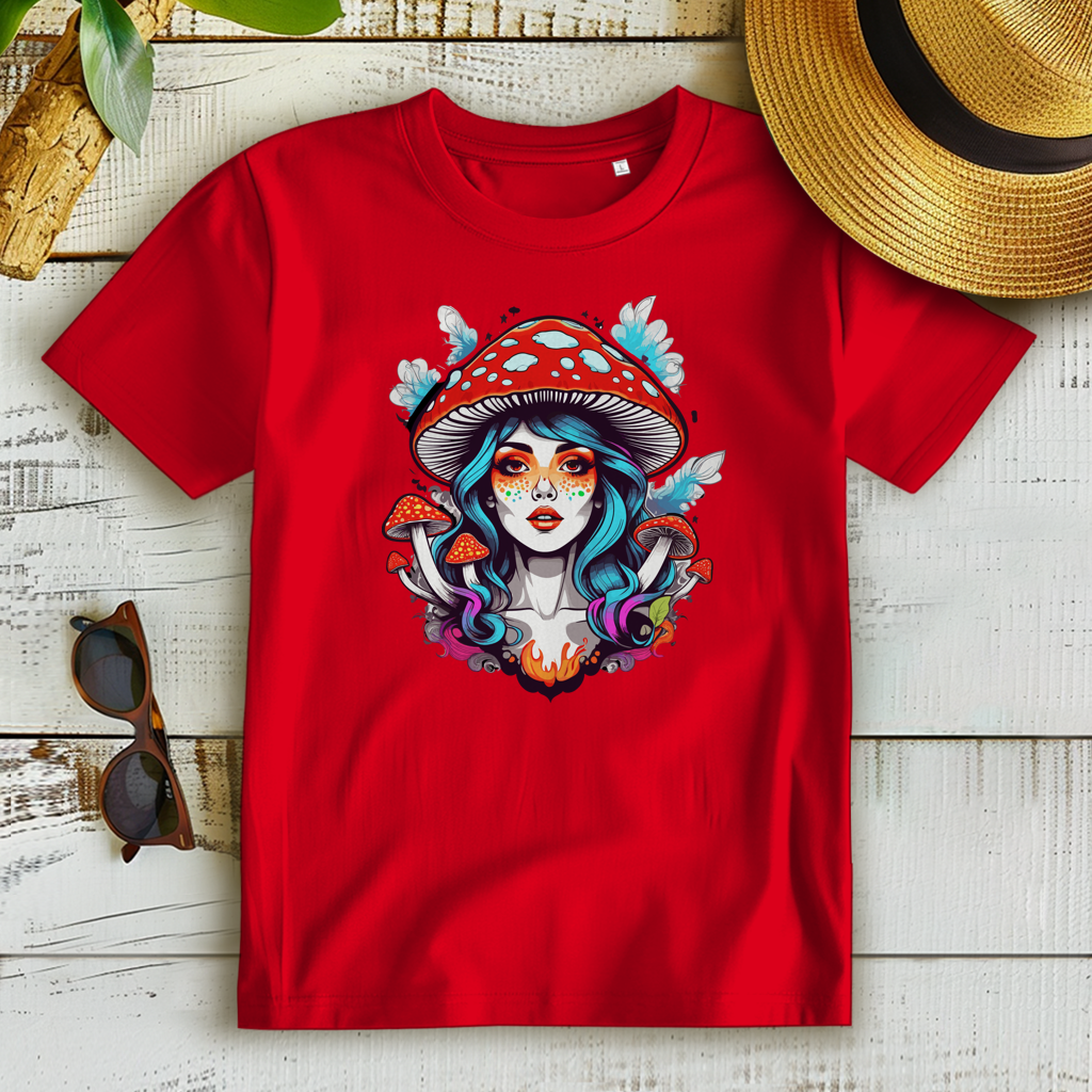 Damen Premium Bio T-Shirt Mushroom Girl