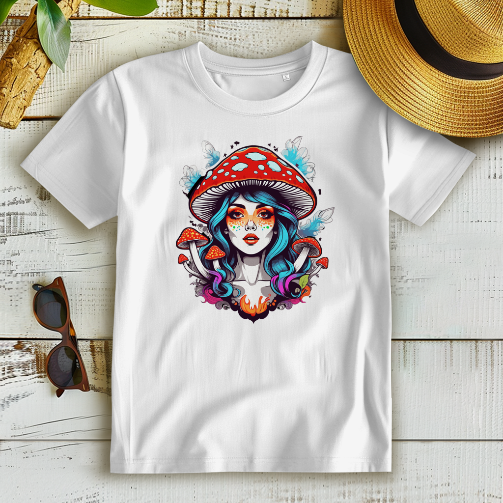 Damen Premium Bio T-Shirt Mushroom Girl