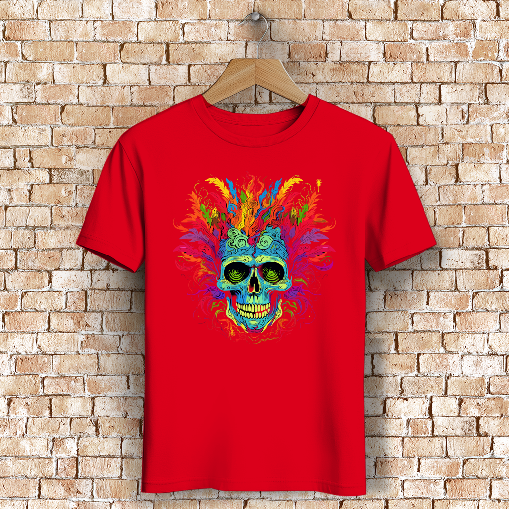 Herren Premium Bio T-Shirt Fire Skull