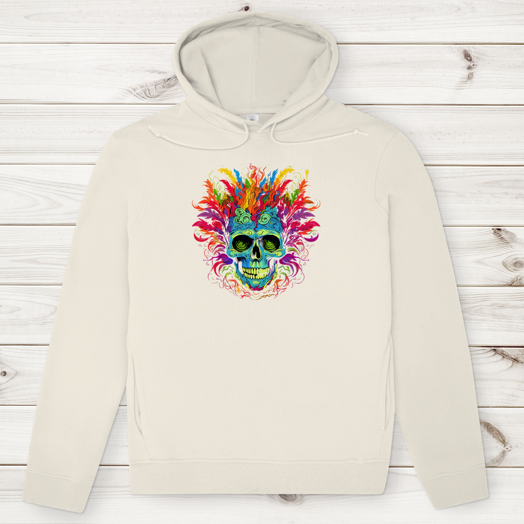 Herren Premium Bio Hoodie Fire Skull