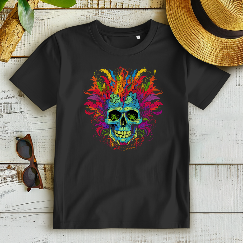 Damen Premium Bio T-Shirt Fire Skull